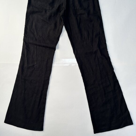 Roxy Oceanside Beach Pant Linen Blend Black Lounge Pants Womens Size Small Flowy - Picture 4 of 13